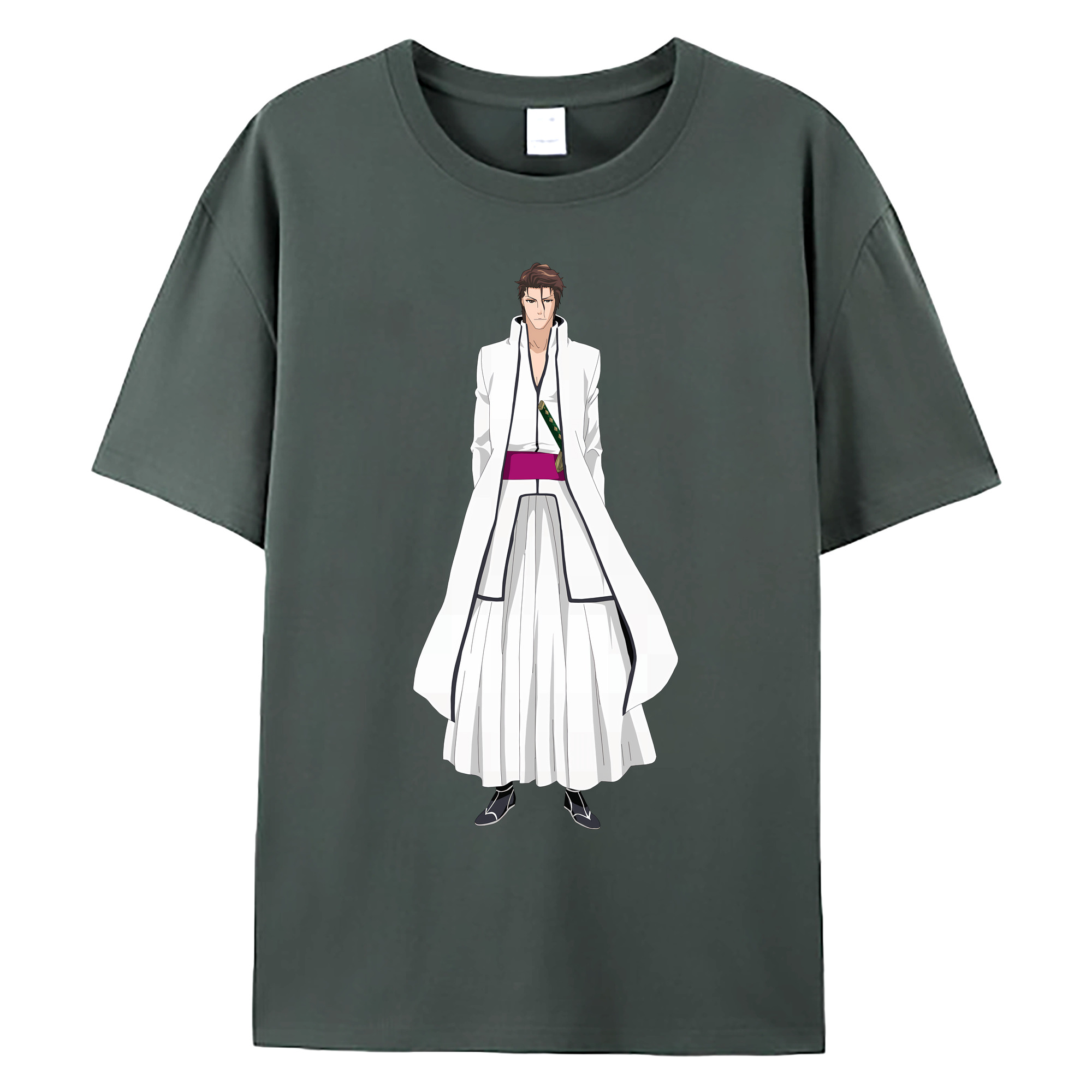 （画像用） ブリーチ 藍染 惣右介（あいぜん そうすけ） BLEACH Aizen Sousuke 綿100％ メンズ半袖Tシャツ｜肌触りやわらか＆通気性